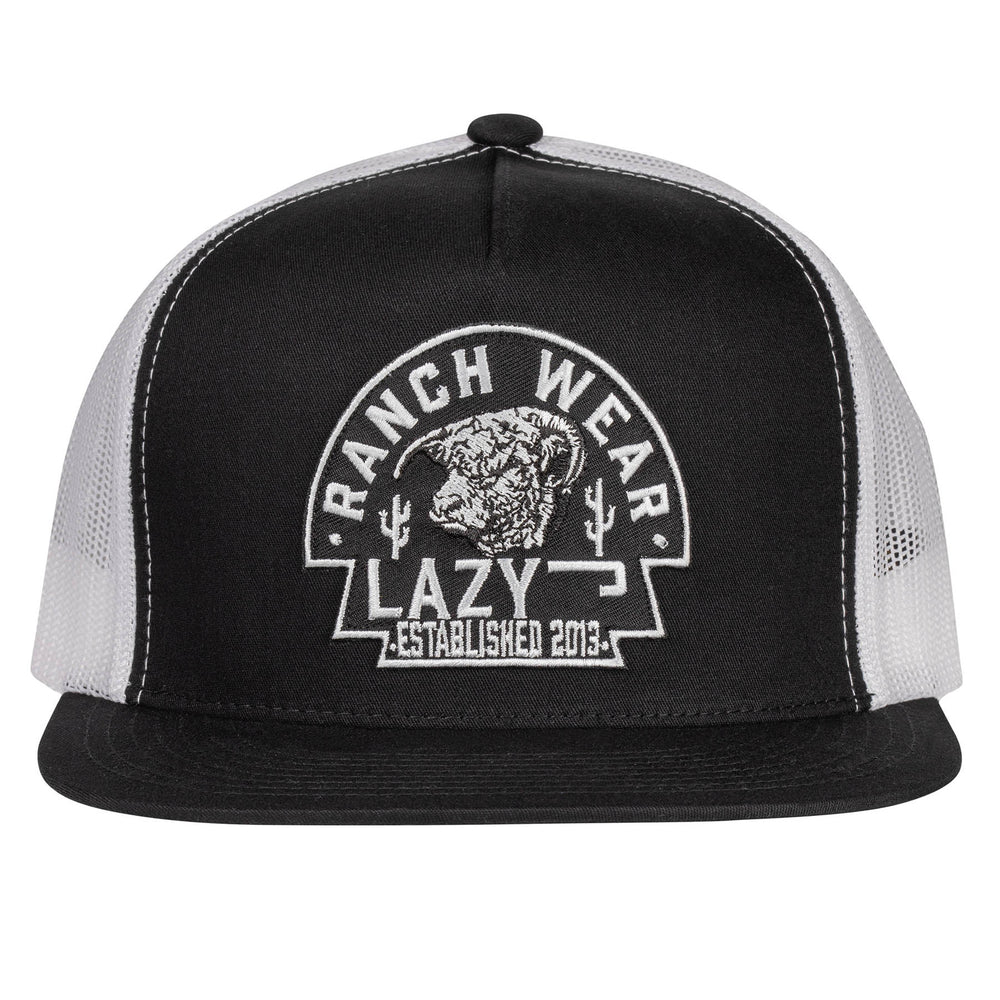 
                      
                        Lazy J Ranch Black & White Arrowhead Classic Five Panel Trucker Hat
                      
                    