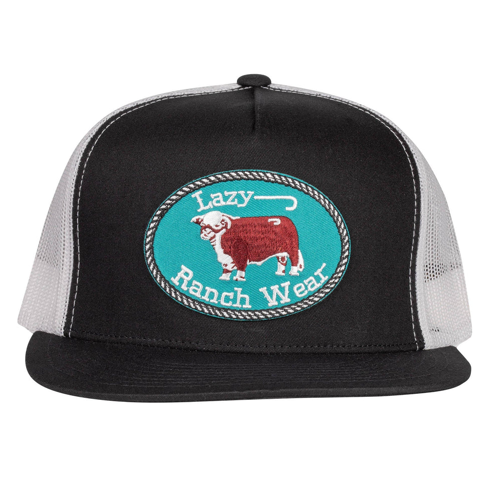 
                  
                    Lazy J Ranch Black & White Original Buckle Classic Five Panel Trucker Hat-Lazy J Ranch Wear
                  
                
