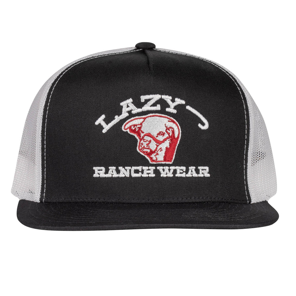 
                  
                    Lazy J Ranch Black & White Embroidered Show Time Classic Five Panel Trucker Hat-Lazy J Ranch Wear
                  
                