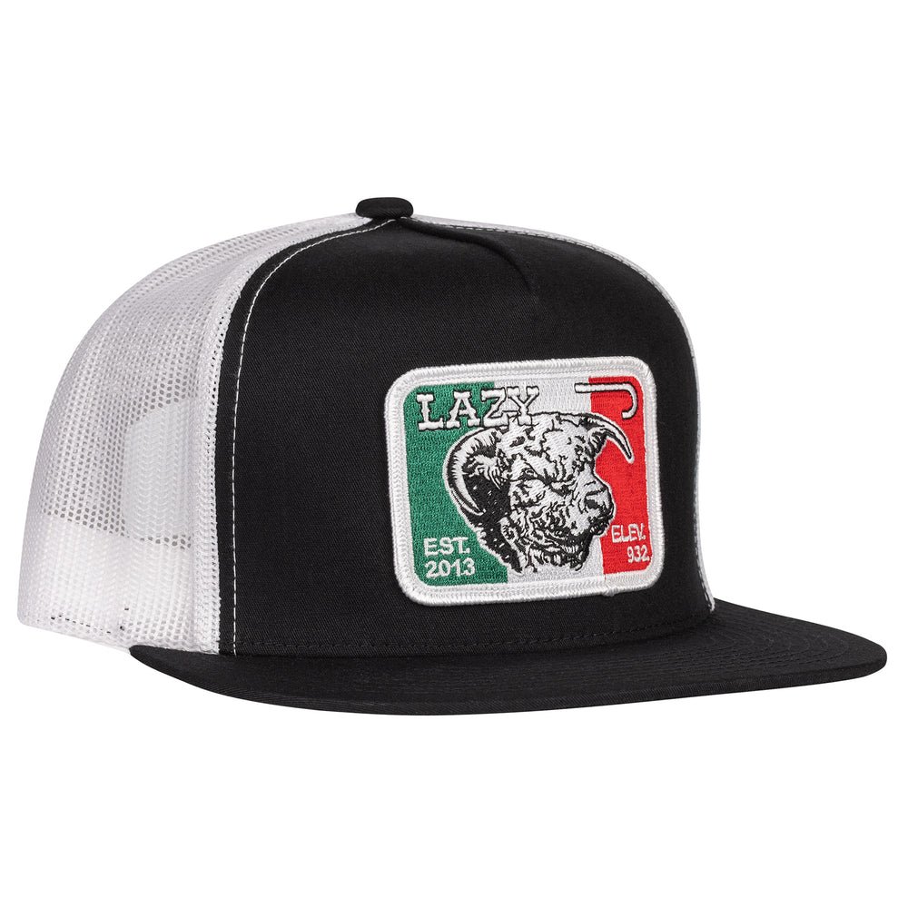 
                      
                        Lazy J Ranch Black & White Mexico Elevation Classic Five Panel Trucker Hat
                      
                    