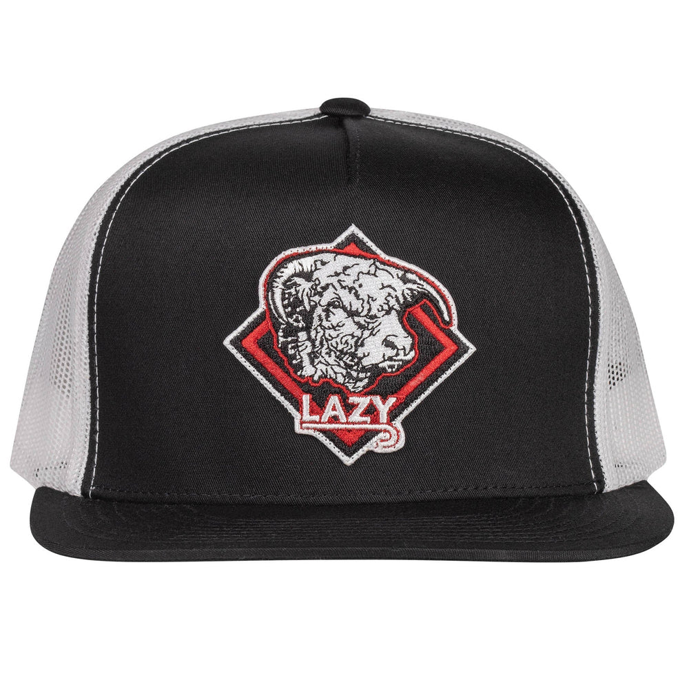 
                  
                    Lazy J Ranch Black & White Red Diamond Hereford Classic Five Panel Trucker Hat-Lazy J Ranch Wear
                  
                