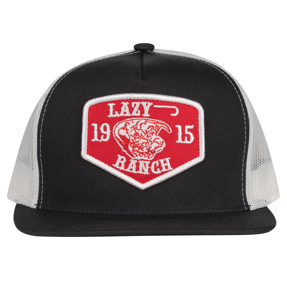 
                      
                        Lazy J Ranch Black & White Red Ranch Classic Five Panel Trucker Hat
                      
                    