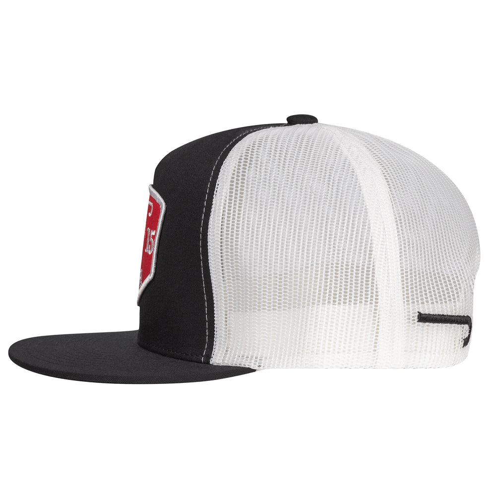 
                      
                        Lazy J Ranch Black & White Red Ranch Classic Five Panel Trucker Hat
                      
                    