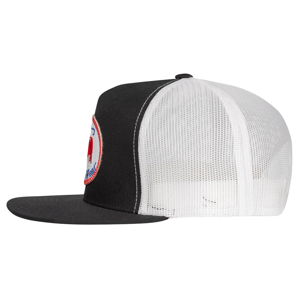 
                  
                    Lazy J Ranch Black & White Red Original Buckle Classic Five Panel Trucker Hat-BLKWHT4RWB
                  
                