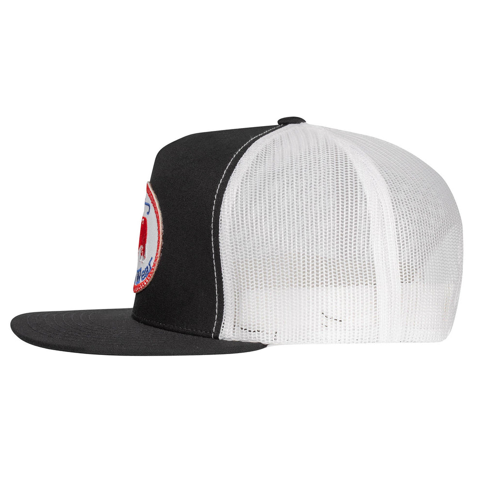 
                  
                    Lazy J Ranch Black & White Red Original Buckle Classic Five Panel Trucker Hat-Lazy J Ranch Wear
                  
                