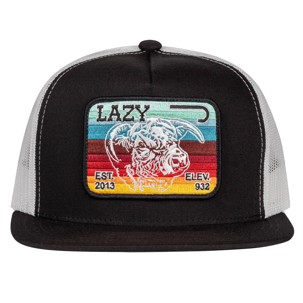 
                  
                    Lazy J Ranch Black & White Serape Elevation Classic Five Panel Trucker Hat-BLKWHT4SV
                  
                