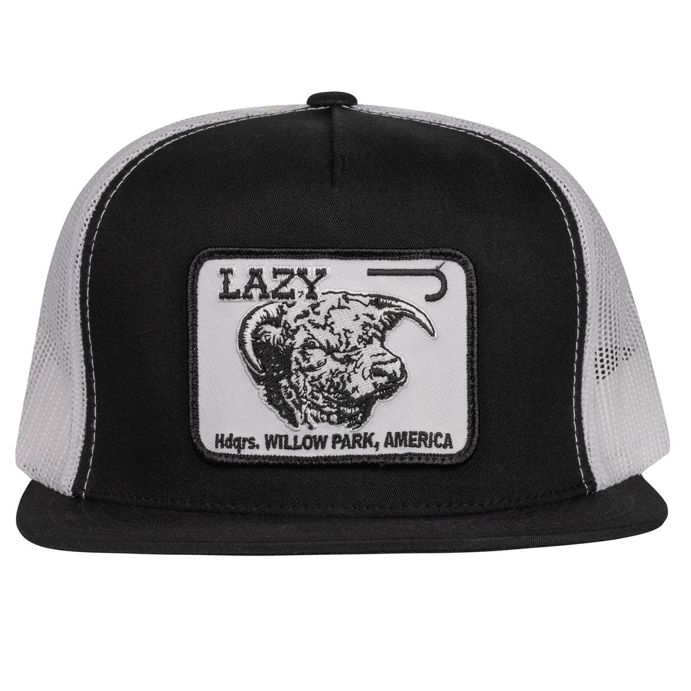 
                      
                        Lazy J Ranch Black & White Cattle Headquarters Classic Five Panel Trucker Hat
                      
                    