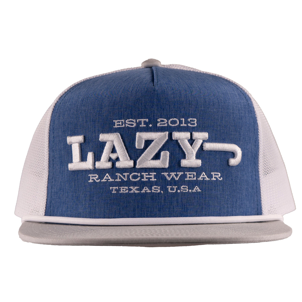 
                  
                    Lazy J Ranch Blue & White Dime Box Classic Rope Trucker Hat-Lazy J Ranch Wear
                  
                