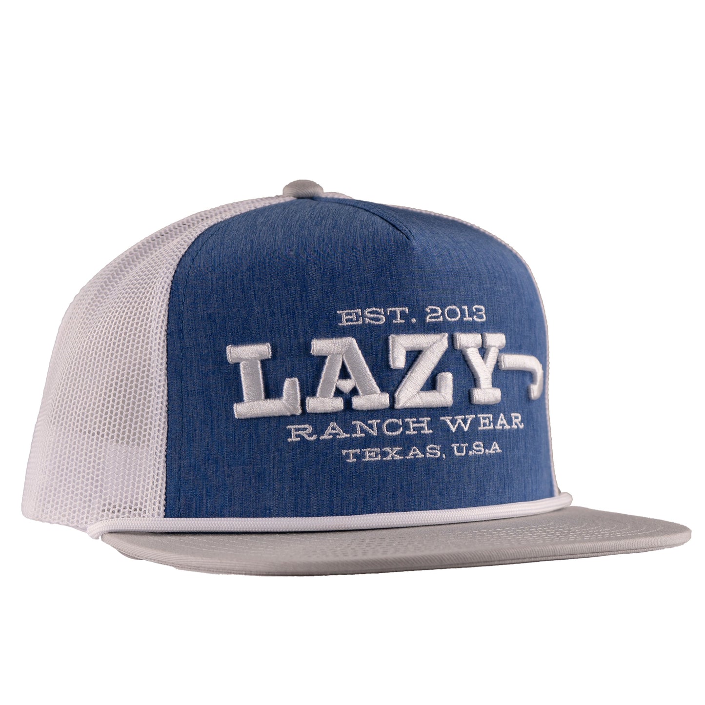 Lazy J Ranch Blue & White Dime Box Classic Rope Trucker Hat-Lazy J Ranch Wear