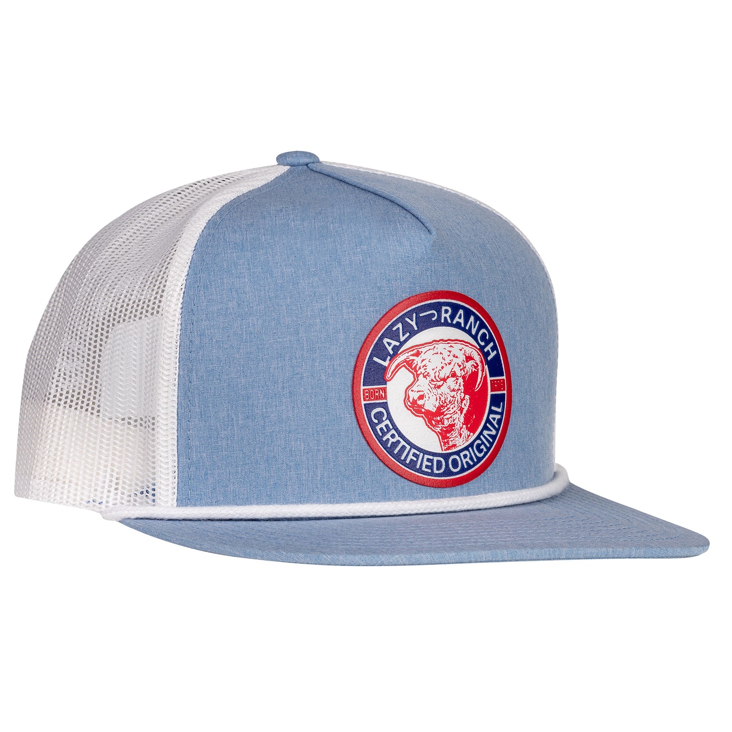 Lazy J Ranch Light Blue & White Certified Original Classic Five Panel Trucker Hat