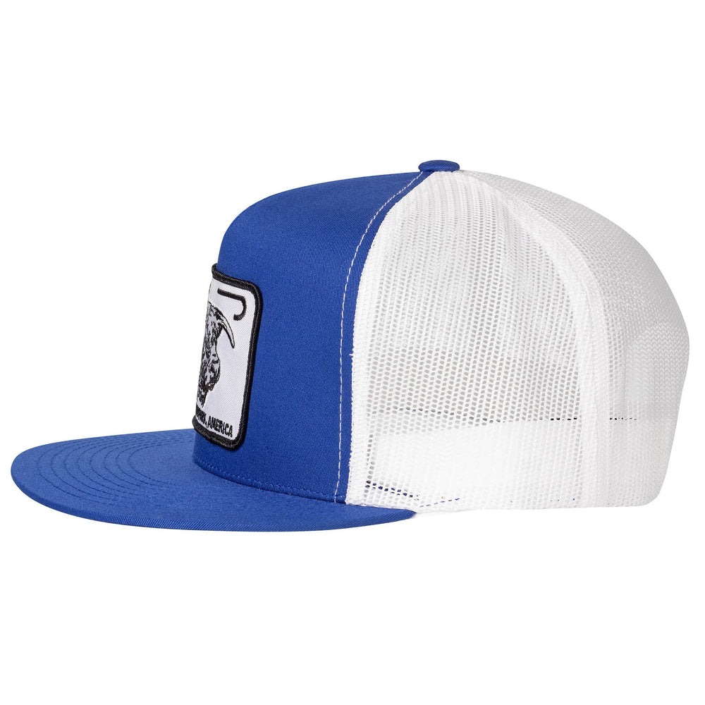 
                  
                    Lazy J Ranch Blue & White Willow Cattle Headquarters Classic Five Panel Trucker Hat-Lazy J Ranch Wear
                  
                