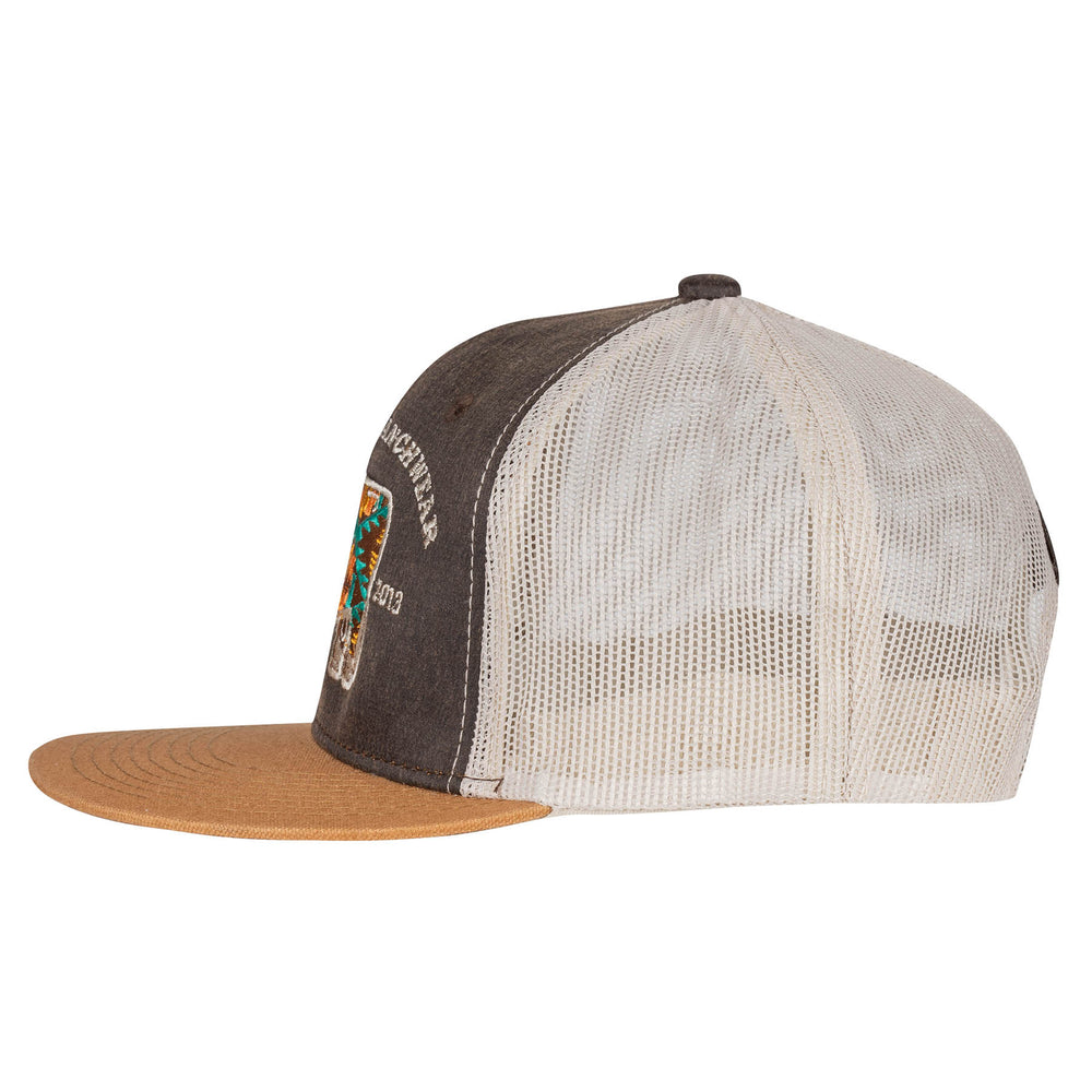 
                      
                        Lazy J Ranch Brown & Tan Apache Hereford Bull Classic Five Panel Trucker Hat
                      
                    