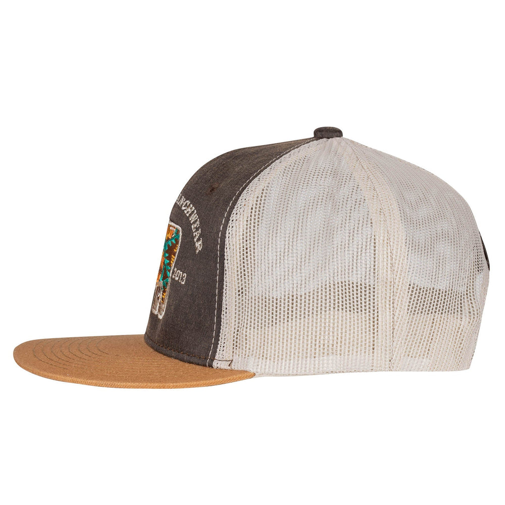 
                  
                    Lazy J Ranch Brown & Tan Apache Hereford Bull Mid Profile Trucker Hat-Lazy J Ranch Wear
                  
                
