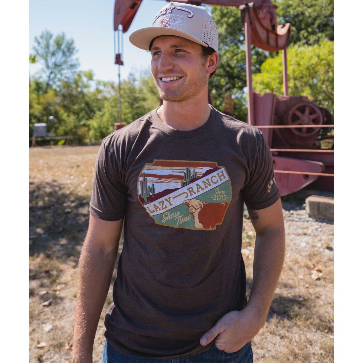 Lazy J Ranch Wear Showtime T-Shirt - Brown – Lazy J Ranch Wear Stores