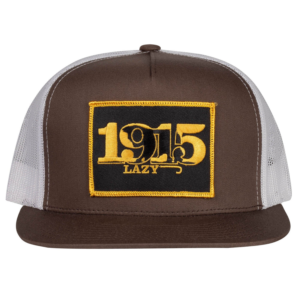 
                  
                    Lazy J Ranch Brown & White Retro 1915 Classic Five Panel Trucker Hat-Lazy J Ranch Wear
                  
                