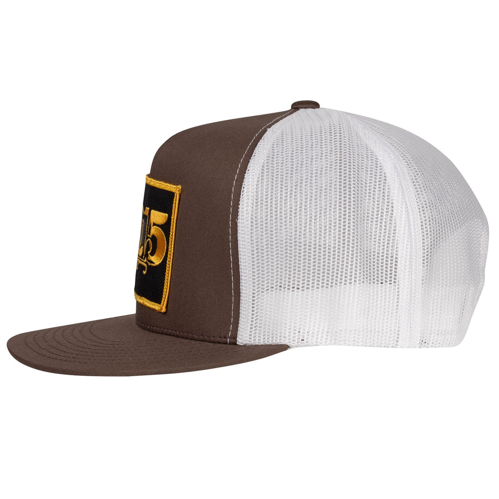 
                  
                    Lazy J Ranch Brown & White Retro 1915 Classic Five Panel Trucker Hat-Lazy J Ranch Wear
                  
                