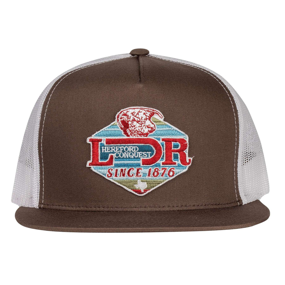 
                      
                        Lazy J Ranch Brown & White Conquest Classic Five Panel Trucker Hat-BRNWHT4CQ
                      
                    