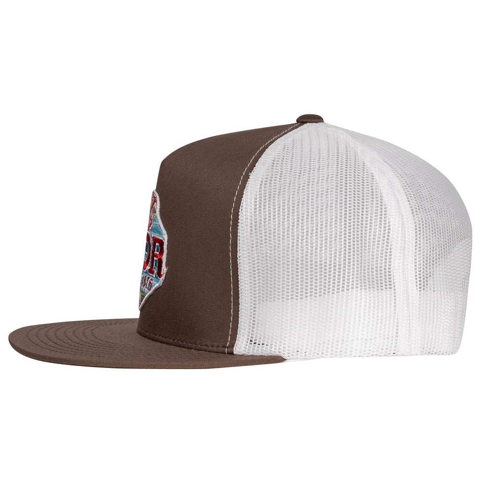 
                  
                    Lazy J Ranch Brown & White Conquest Classic Five Panel Trucker Hat-BRNWHT4CQ
                  
                