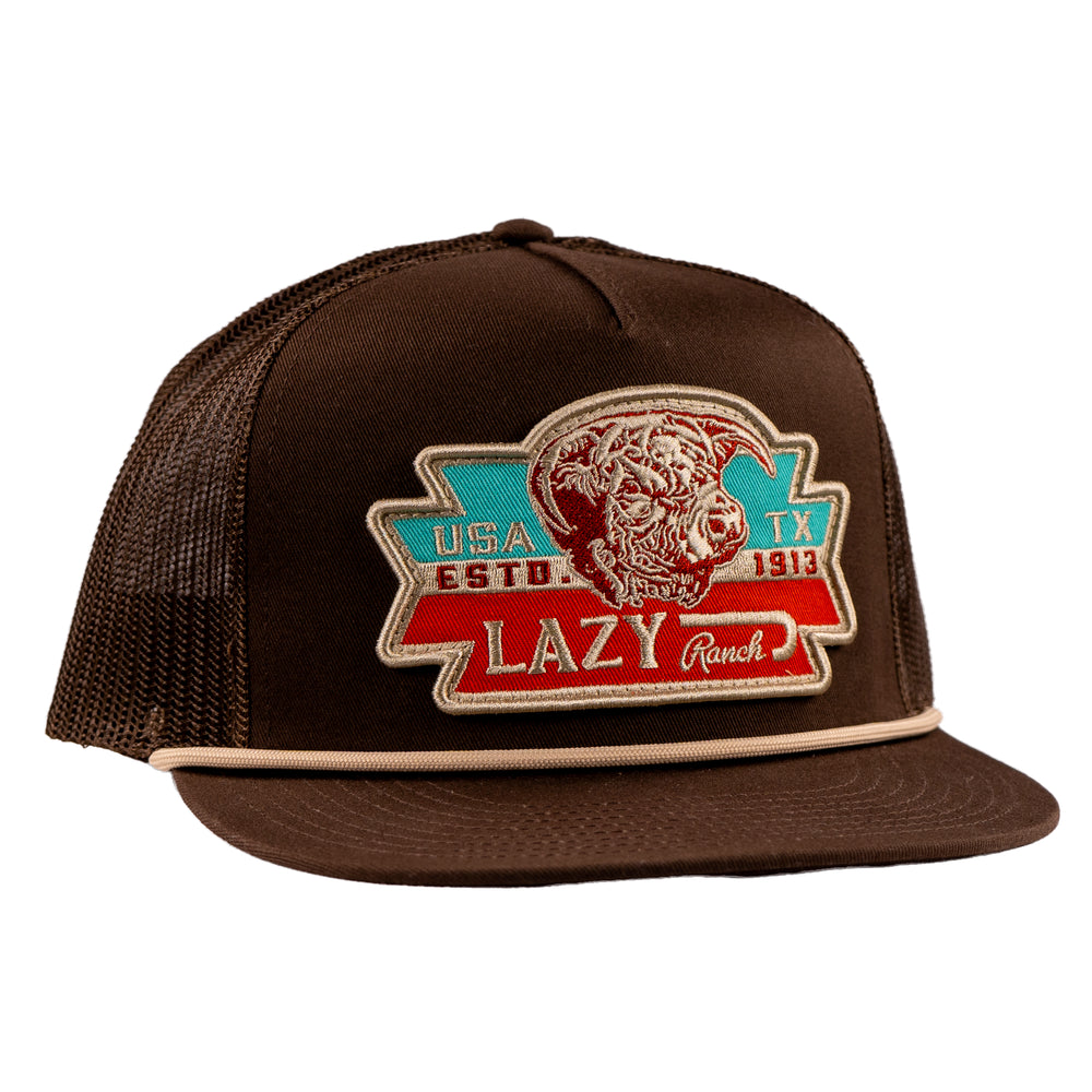 Lazy J Ranch Brown El Rancho Classic Rope Trucker Hat-BROWN4-ELRNCHO-RWB