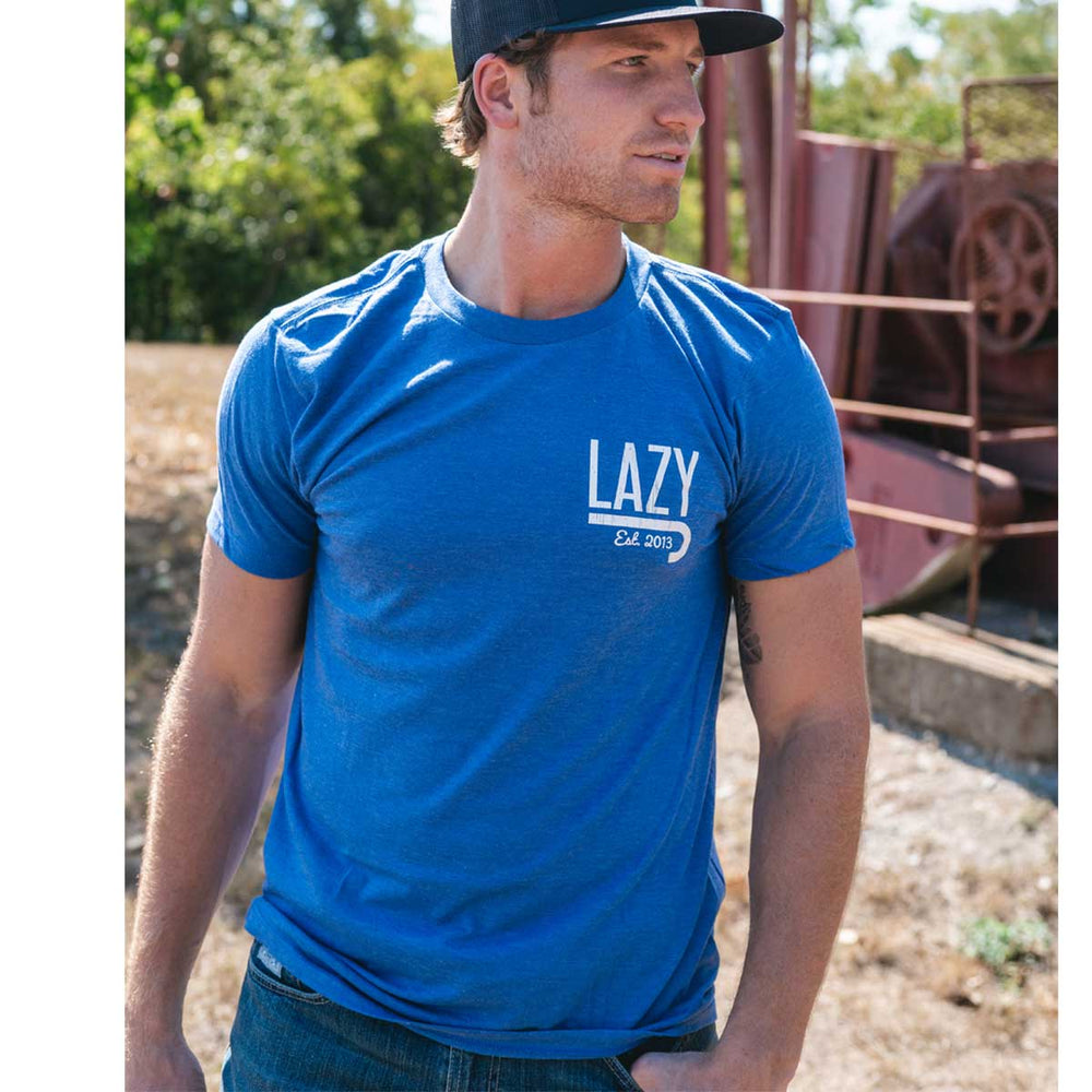 
                  
                    Lazy J Ranch Bully Hereford Short Sleeve Royal Blue T-Shirt-
                  
                