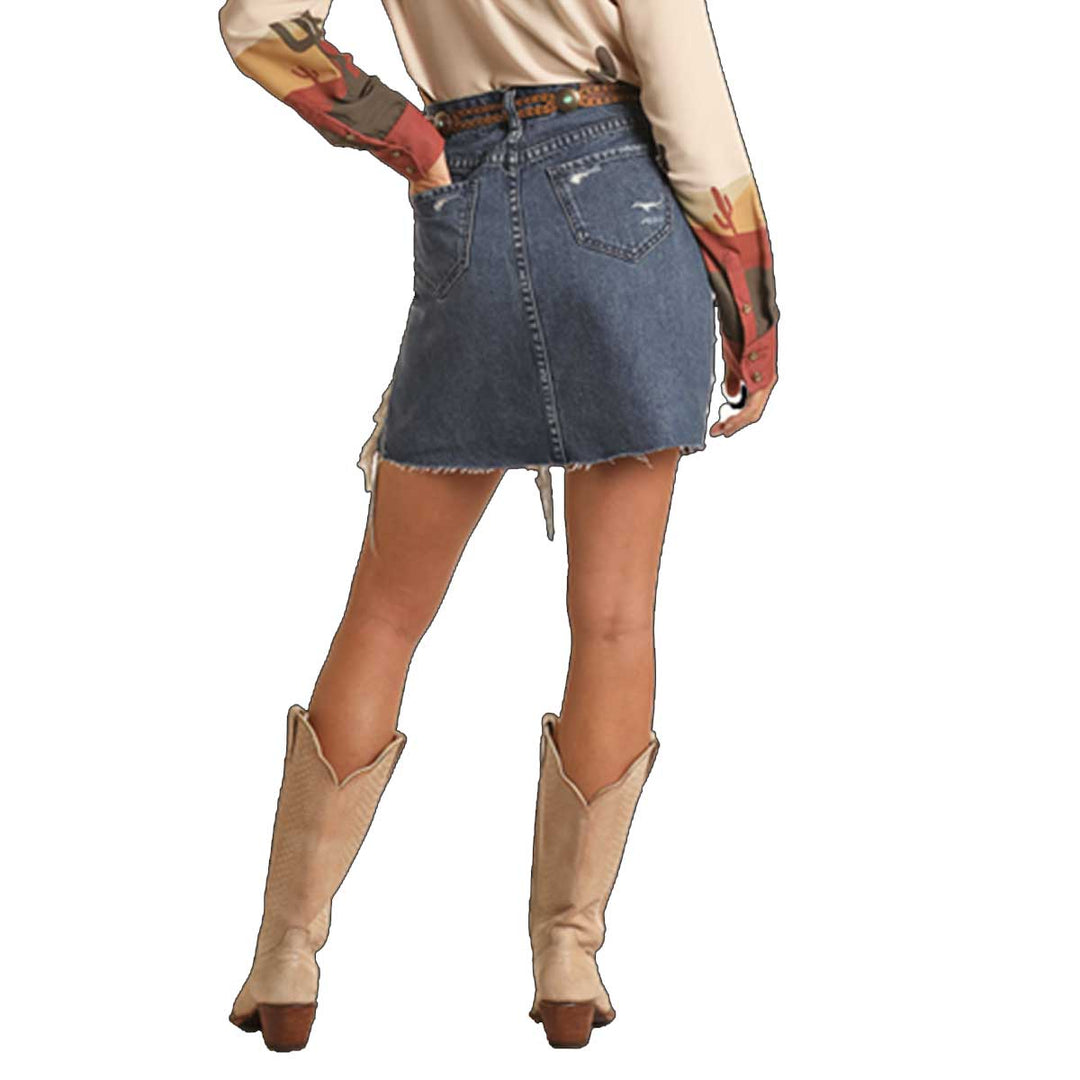 Cowboy High Rise Denim Mini Skirt