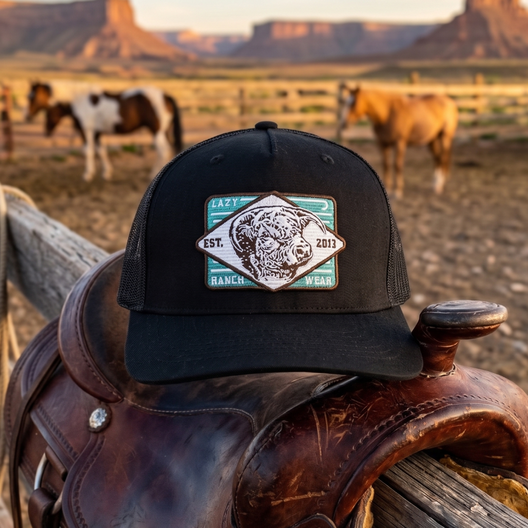 Black Iron Horn — Classic Five Panel Trucker Hat-