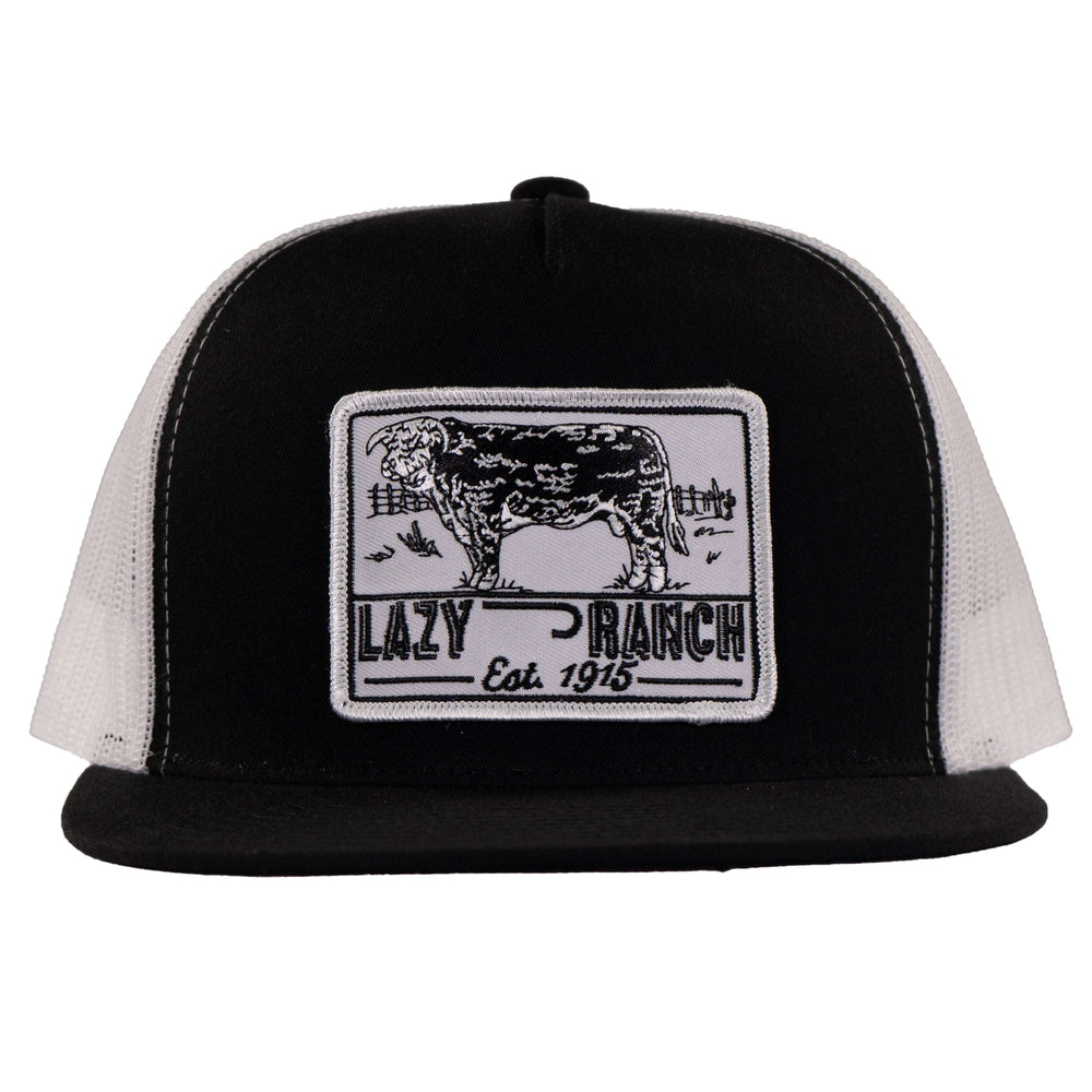 
                  
                    Lazy J Ranch Black & White Bull Trap Classic Five Panel Trucker Hat-Lazy J Ranch Wear
                  
                