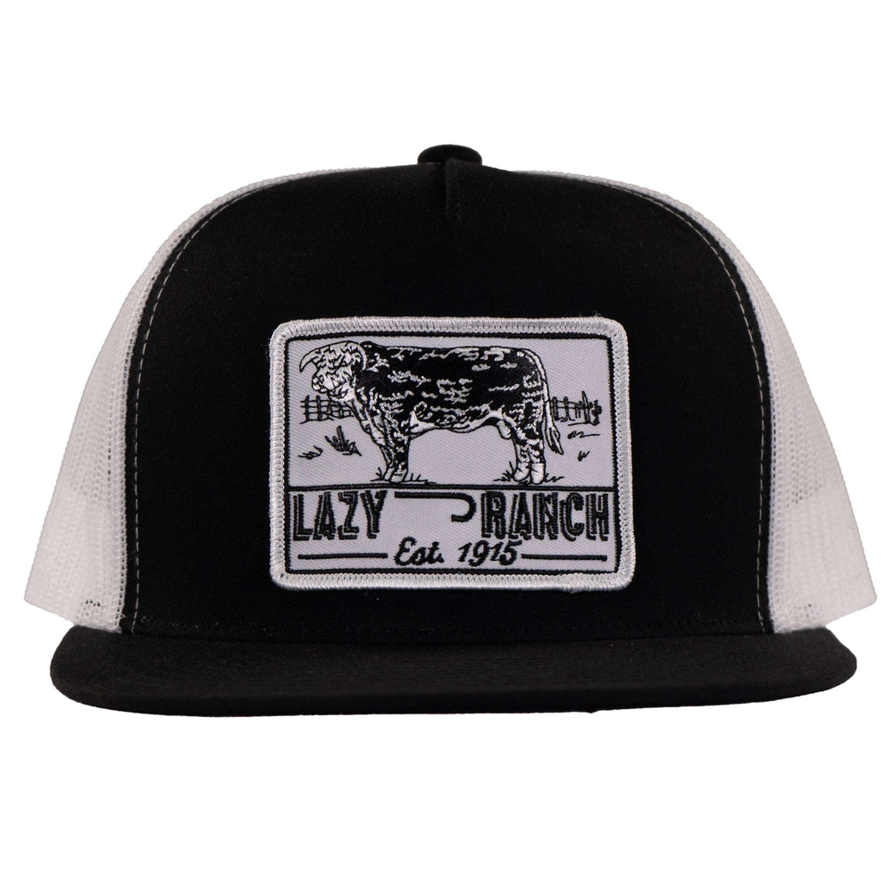 
                      
                        Lazy J Ranch Black & White Bull Trap Classic Five Panel Trucker Hat-BLKWHT4-BT-WHT
                      
                    