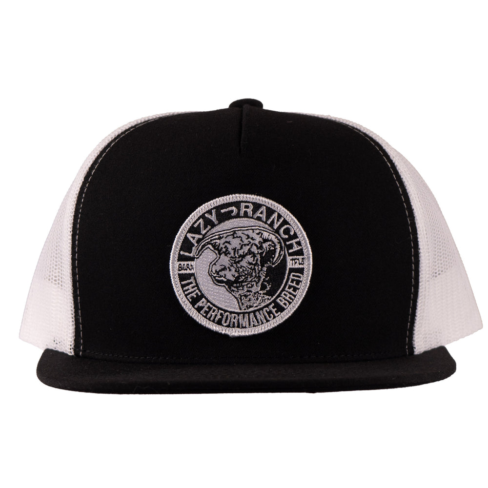 
                  
                    Lazy J Ranch Black & White Performance Breed Classic Five Panel Trucker Hat-BLKWHT4-PB-BLK
                  
                