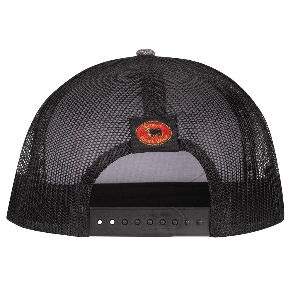 
                  
                    Lazy J Ranch Heather Grey & Black America's Best Banner Classic Five Panel Trucker Hat-Lazy J Ranch Wear
                  
                