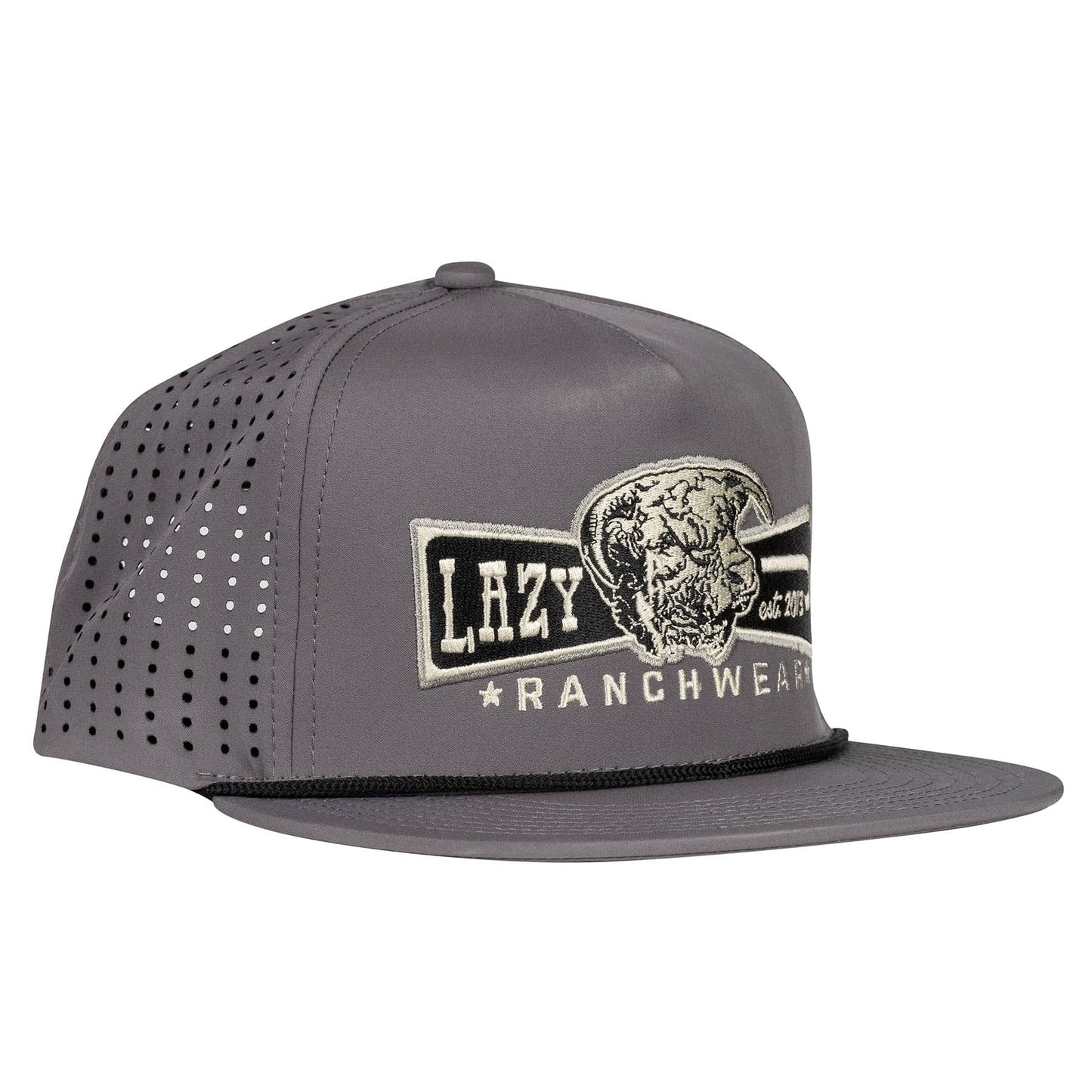 Lazy J Ranch Grey Diamond Banner Performance Rope Trucker Hat-Lazy J Ranch Wear