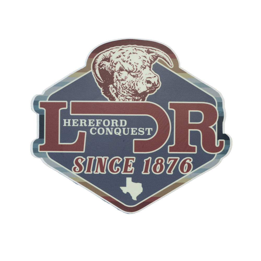 Lazy J Ranch Wear Conquest Hereford Sticker-CONQUEST-STK