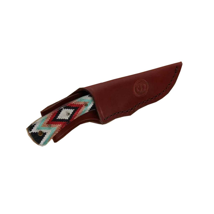 Circle SH Cutlery Aztec Beaded Resin Straight Blade Knife with Sheath