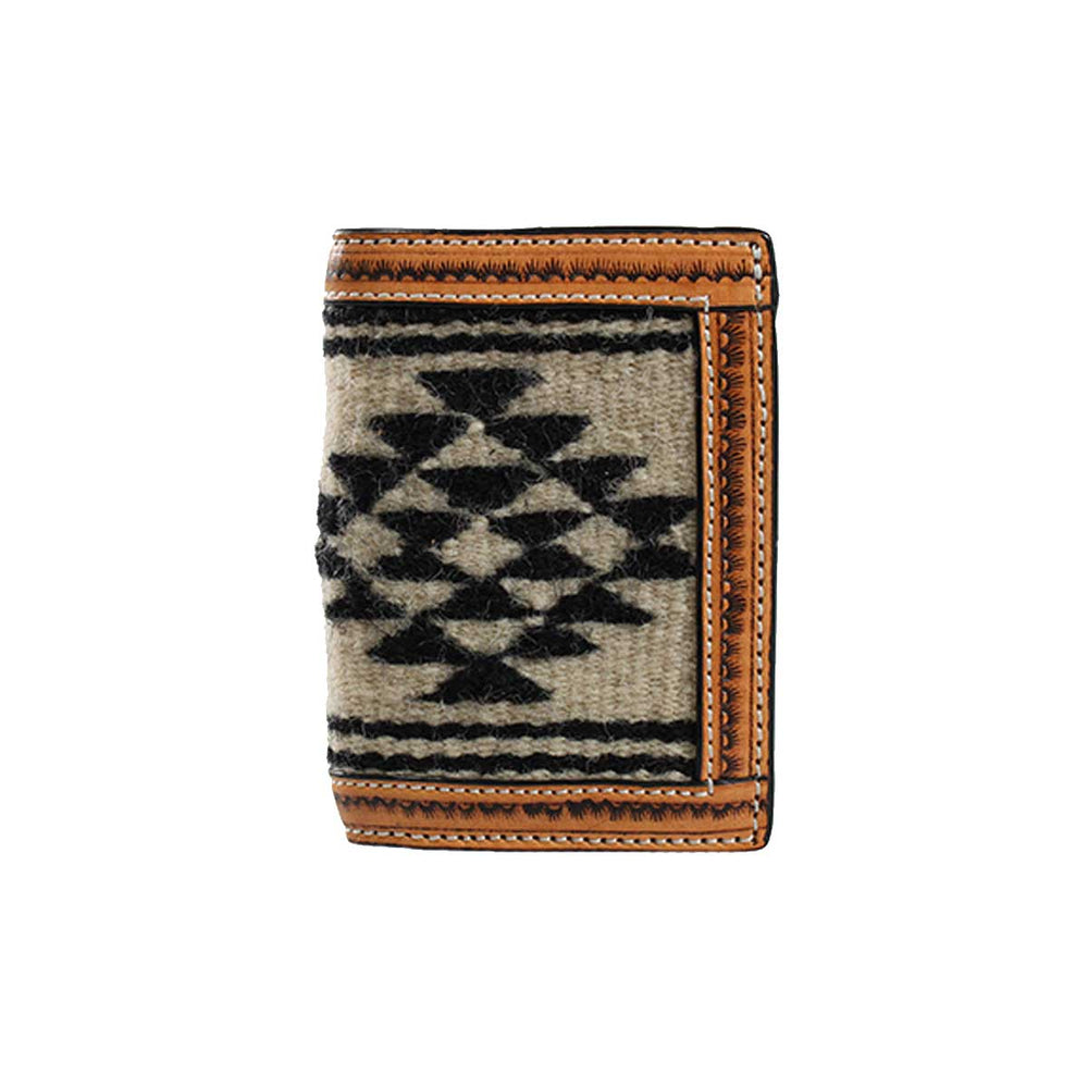 3D Belt Co Men's Aztec Wool Trifold Wallet - Natural Tan