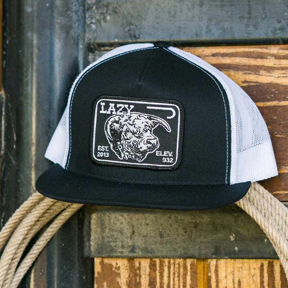 
                  
                    Lazy J Ranch Black & White Elevation Classic Five Panel Trucker Hat-Lazy J Ranch Wear
                  
                