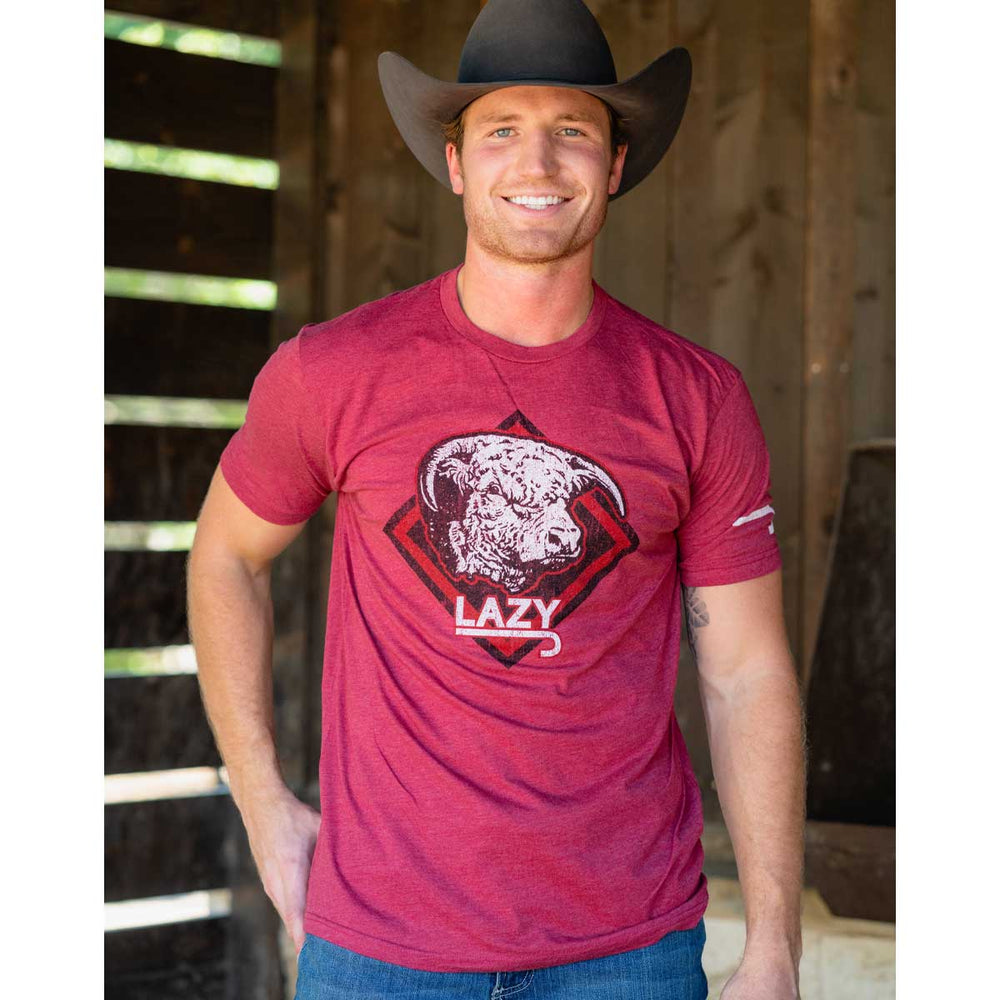 
                      
                        Lazy J Ranch Diamond Hereford Short Sleeve Burgundy T-Shirt
                      
                    