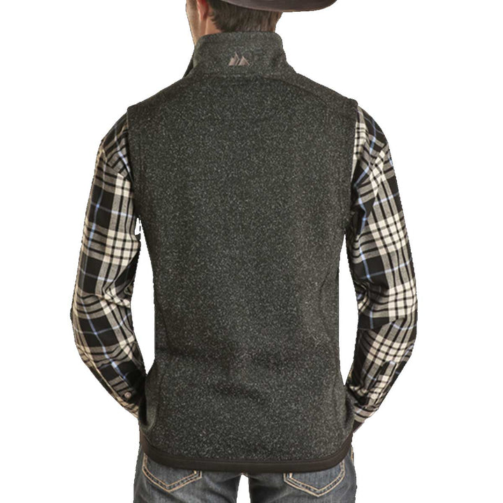Powder River Outfitters Men's Melange Rodeo Vest - Black