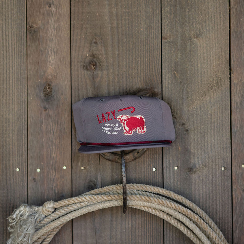 
                      
                        Lazy J Ranch Grey Red Premium Ranch Performance Rope Cap
                      
                    