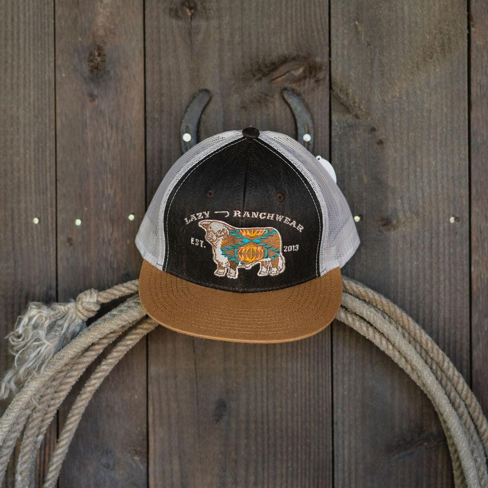 
                  
                    Lazy J Ranch Brown & Tan Apache Hereford Bull Mid Profile Trucker Hat-Lazy J Ranch Wear
                  
                