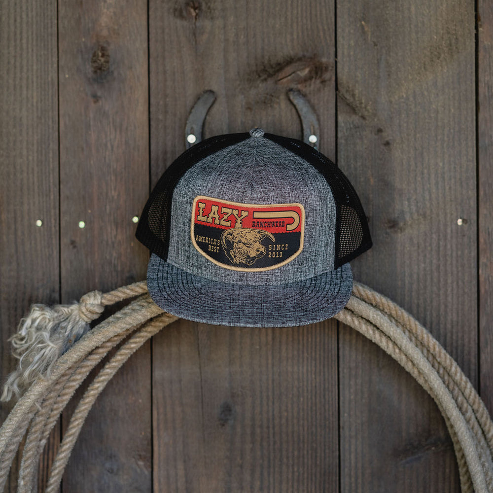 
                      
                        Lazy J Ranch Charcoal & Black America's Best Classic Five Panel Trucker Hat
                      
                    