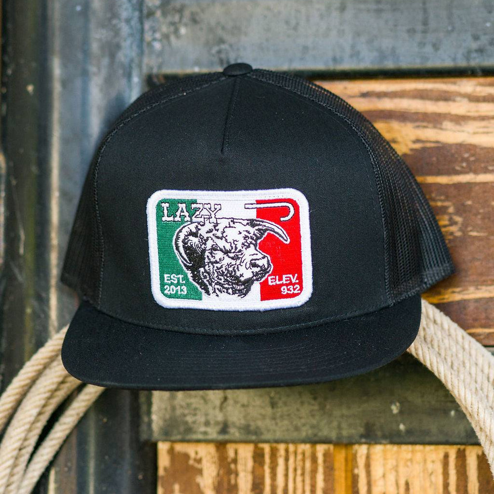 
                      
                        Lazy J Ranch Black Mexico Elevation Classic Five Panel Trucker Hat-BLKBLK4MELEV
                      
                    