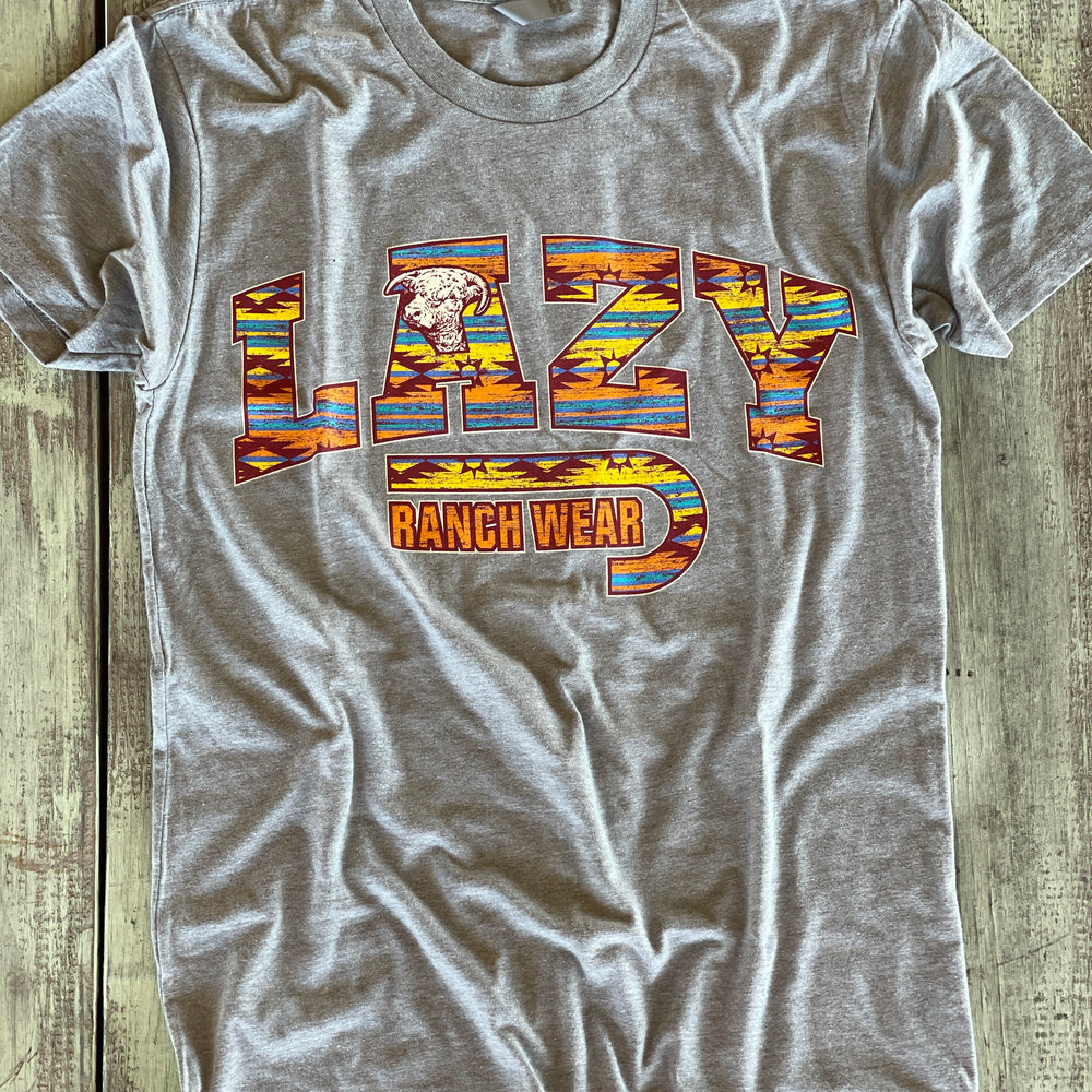 
                  
                    Lazy J Ranch Santa Fe Aztec T-Shirt - Light Grey-
                  
                