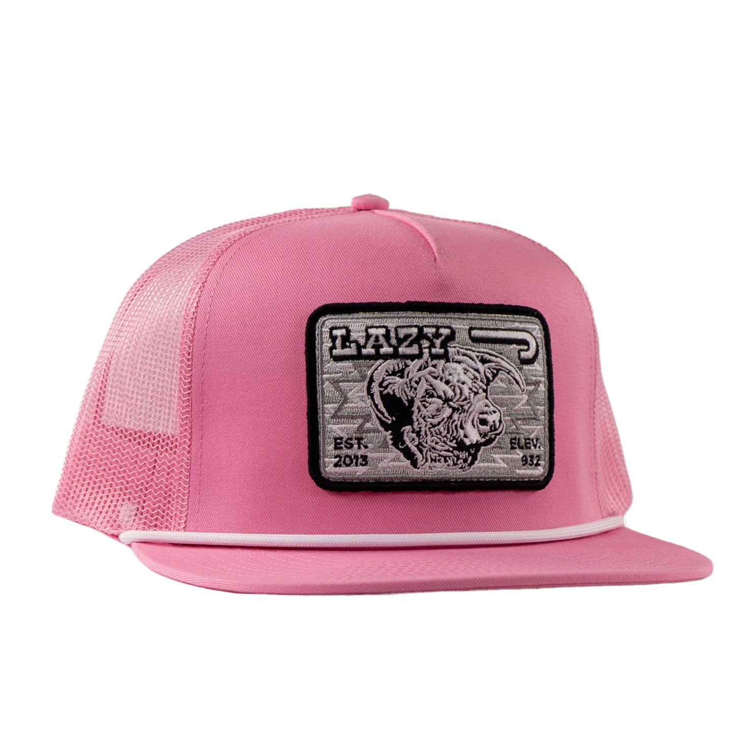 Lazy J Ranch Pink Cowpoke Patch Classic Rope Trucker Hat-Lazy J Ranch Wear