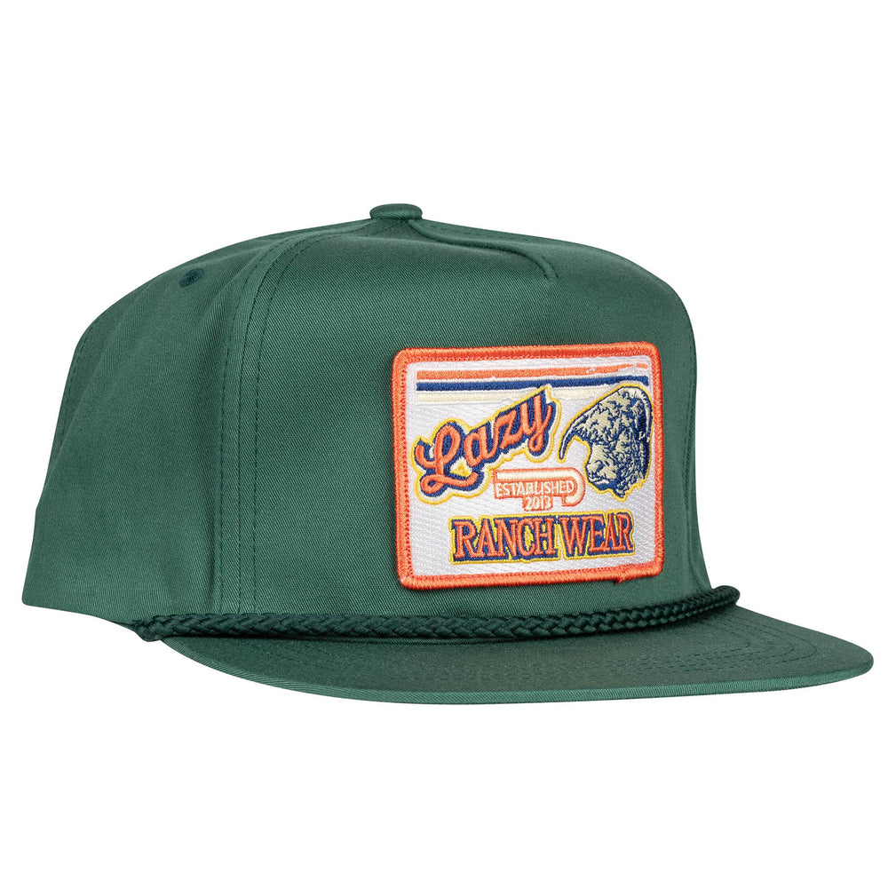 Lazy J Ranch Green Retro Rope Ranchwear Classic Five Panel Trucker Hat