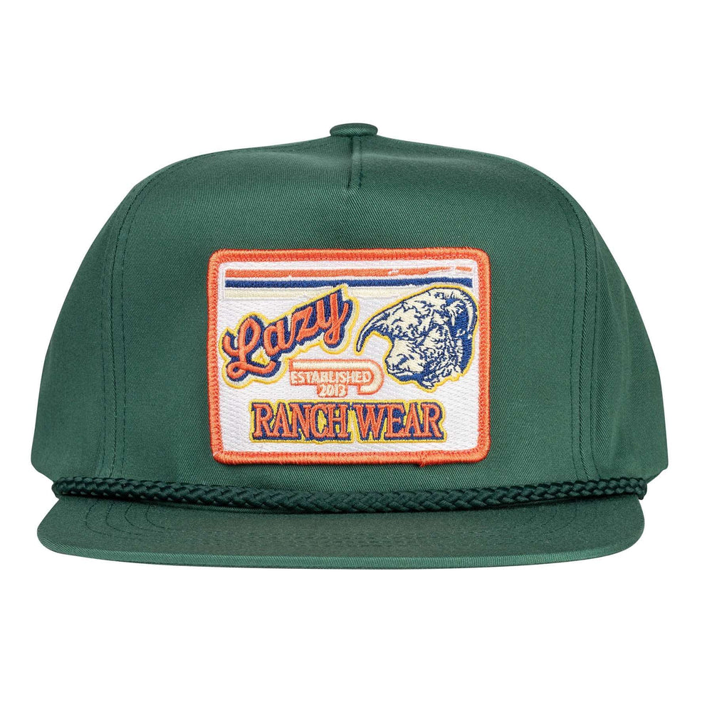 
                  
                    Lazy J Ranch Green Retro Hereford Ranch Old School Rope Trucker Hat-Lazy J Ranch Wear
                  
                