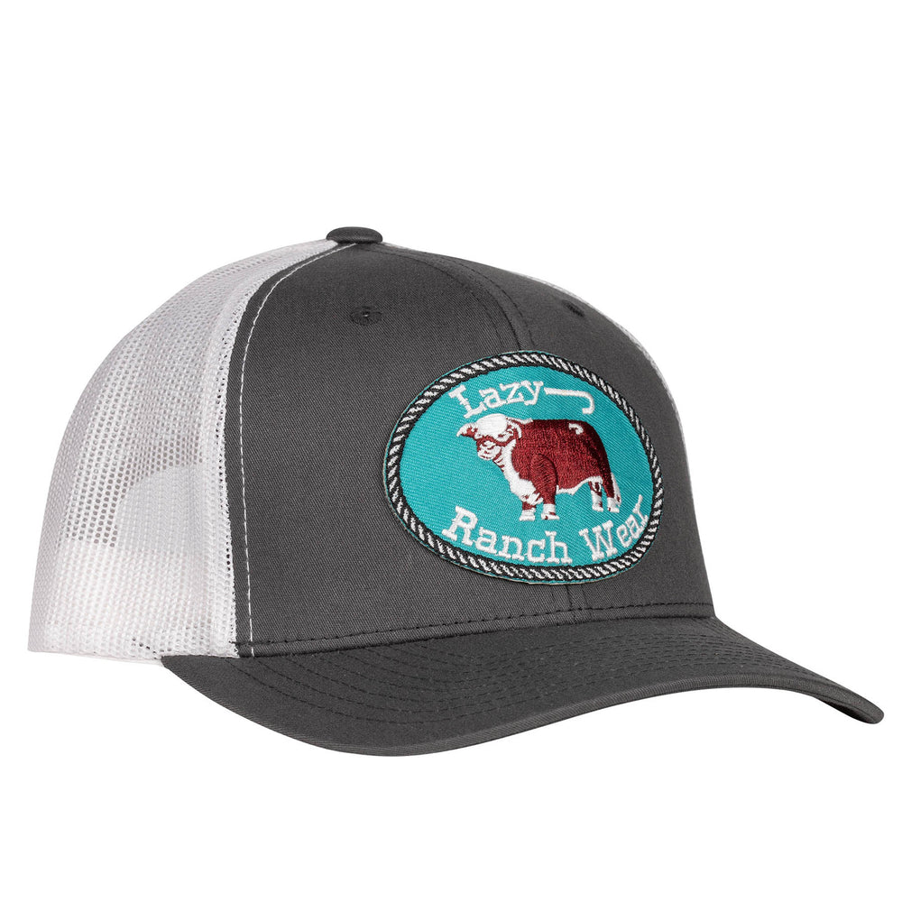 
                  
                    Lazy J Ranch Charcoal Grey & White Original Buckle Mid Profile Trucker Hat-GREYWHITE3J
                  
                