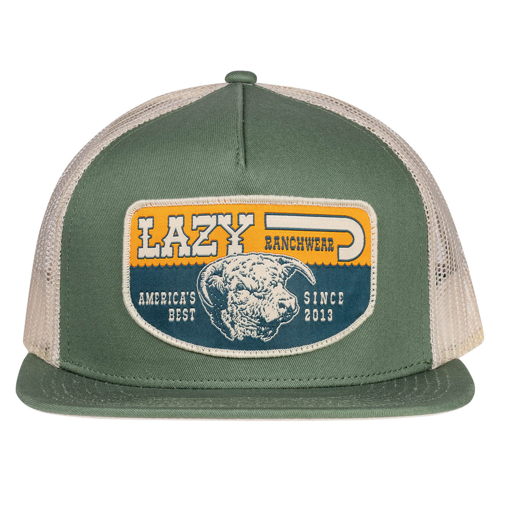 
                      
                        Lazy J Ranch Green & Stone America's Best Classic Five Panel Trucker Hat
                      
                    