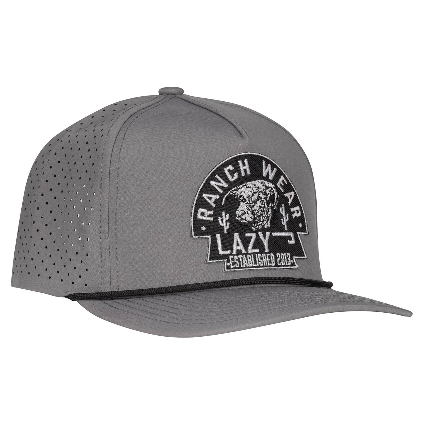 Lazy J Ranch Hydro Graphite Grey Black Arrowhead Classic Performance Rope Trucker Hat-Lazy J Ranch Wear