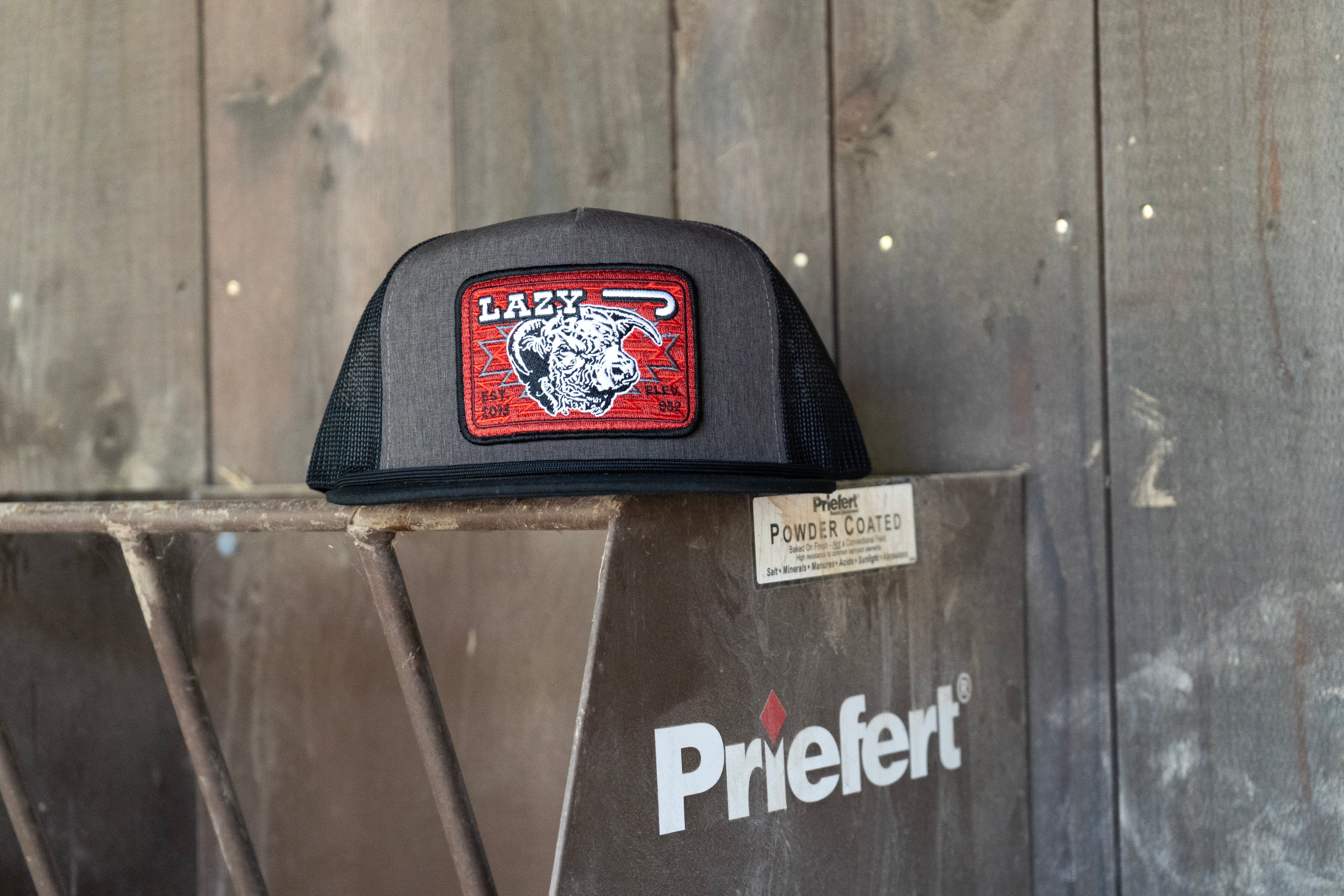 Lazy J Ranch Charcoal Grey & Black Red Cowpoke Classic Five
