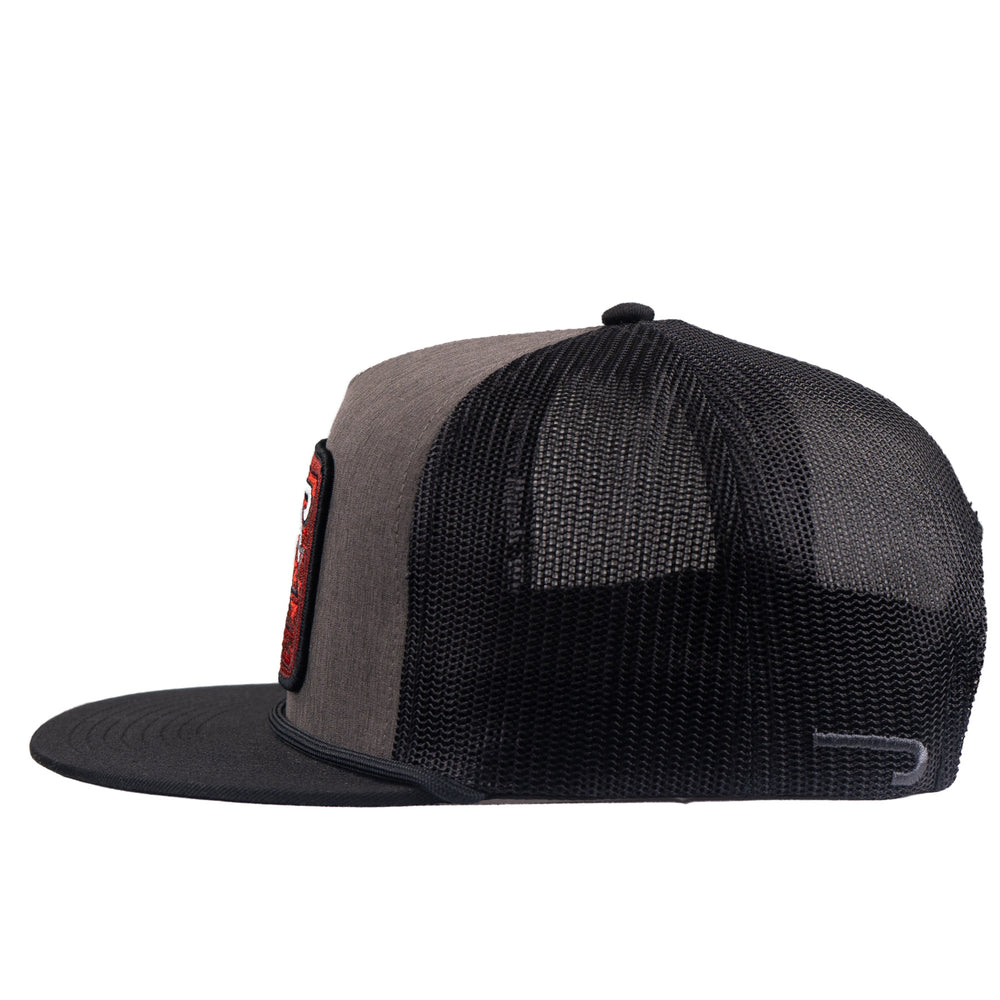 
                  
                    Lazy J Ranch Dark Grey & Black Red Cowpoke Classic Five Panel Trucker Hat-GRYBLK4-CP-RED
                  
                